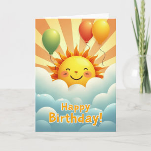 Cartão de Aniversário do Céu Sorridente