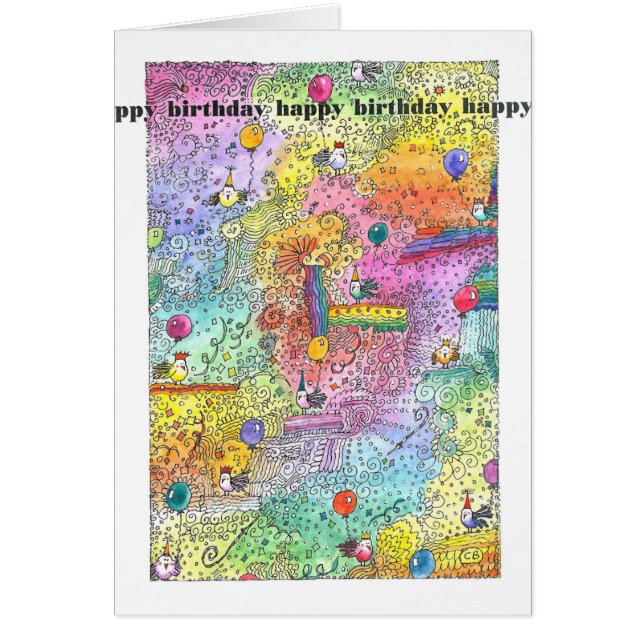 Cartão de Aniversário do "Chapéu de Festa" (Frente)