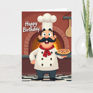 Cartão de Aniversário do Chef com Forno