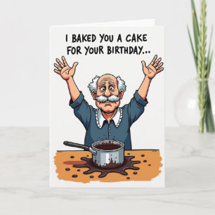 Cartão de Aniversário do Chef Engraçado Derramando