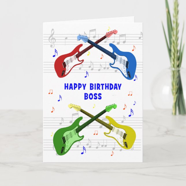 Cartão de Aniversário do Chefe Guitars (Frente)