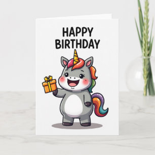 Cartão de Aniversário do Chifre Arco-íris