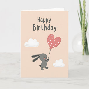 Cartão de Aniversário do Coelho Fofo