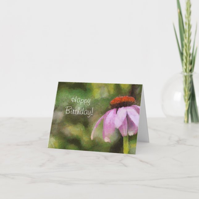 Cartão de Aniversário do Coneflower Roxo (Frente)