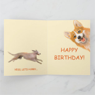 Cartão de aniversário do Corgi