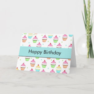 Cartão de aniversário do cupcake