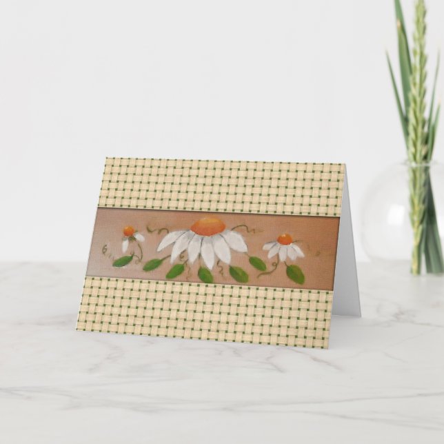 Cartão de Aniversário do Daisies (Grande Impressão (Frente)