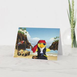 Cartão de aniversário do Danny Duck o Pirata