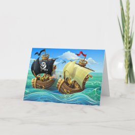 Cartão de aniversário do Danny Duck o Pirata
