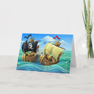 Cartão de aniversário do Danny Duck o Pirata