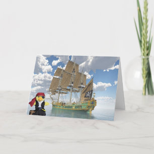 Cartão de aniversário do Danny Duck o Pirata