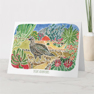 Cartão de Aniversário do Deserto Quail Amigo Espec