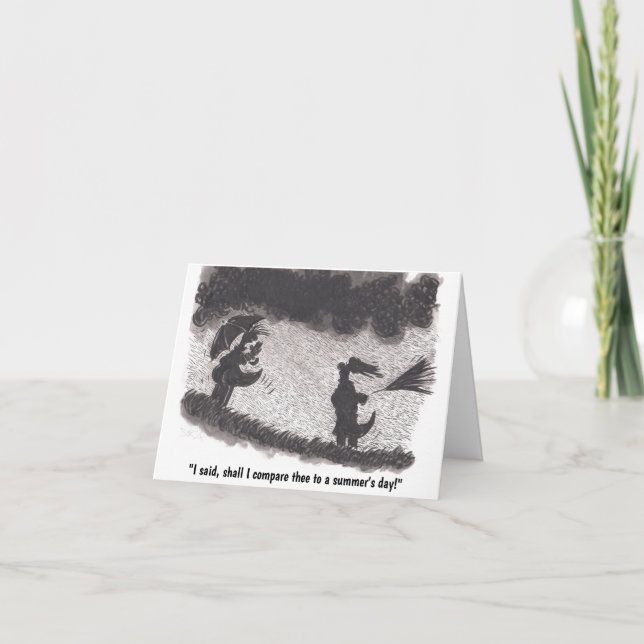 Cartão de Aniversário do Dia da Rainy Summer (Frente)