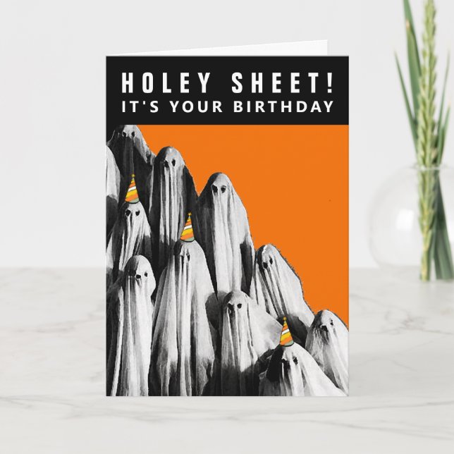 Cartão de aniversário do Dia de as Bruxas engraçad (Frente)