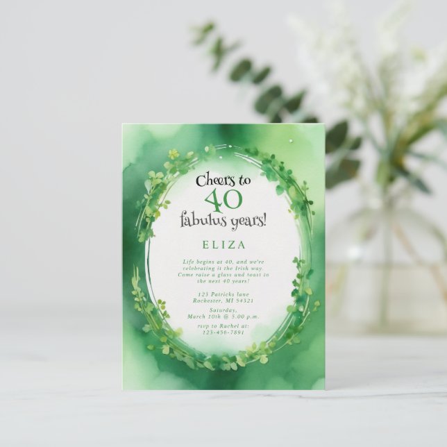 cartão de aniversário do dia de são patrício em aq (Em pé/Frente)