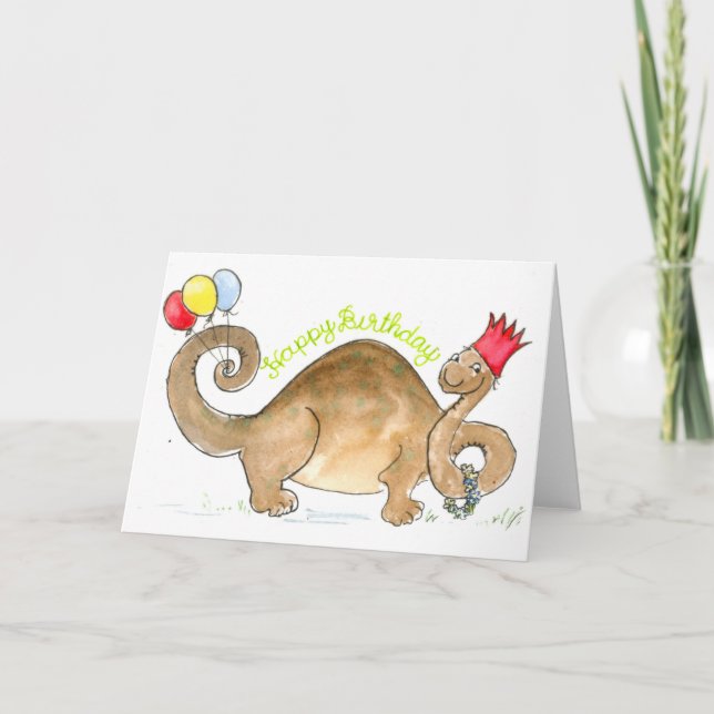 Cartão de Aniversário do Dinossaur (Frente)