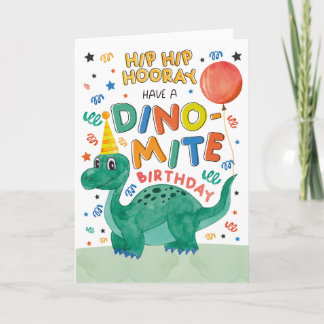 Cartão de Aniversário do Dinossaur | Cartão Dinoss