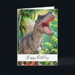 Cartão de Aniversário do Dinossaur Kids Jurassare<br><div class="desc">Dinossauros Crianças Jurássicas Trex Aniversário Cartão de Aniversário doce personalizado para um menino ou menina. Clique no botão "Personalizar!" para alterar o tamanho do texto,  a cor do texto,  o estilo da fonte e muito mais!</div>