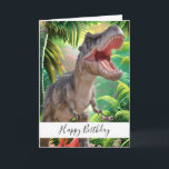 Cartão de Aniversário do Dinossaur Kids Jurassare<br><div class="desc">Dinossauros Crianças Jurássicas Trex Aniversário Cartão de Aniversário doce personalizado para um menino ou menina. Clique no botão "Personalizar!" para alterar o tamanho do texto,  a cor do texto,  o estilo da fonte e muito mais!</div>