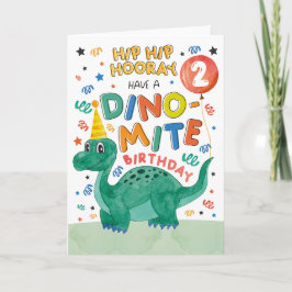 Cartão de Aniversário do Dinossauro segundo | Dino