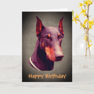 Cartão de Aniversário do Doberman Pinscher