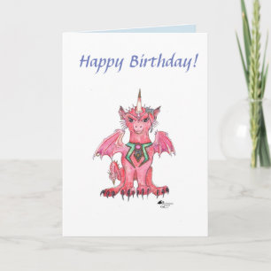 Cartão de Aniversário do Dragão Unicorn Pegasus Re