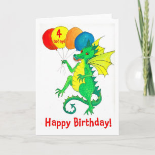 Cartão de Aniversário do Dragão Verde 4
