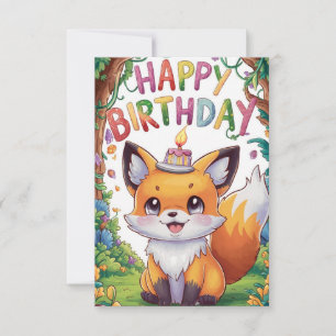 Cartão de Aniversário do Dreamy Fox