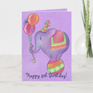 Cartão de aniversário do elefante do partido