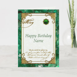 Cartão de Aniversário do Emerald Birthstone