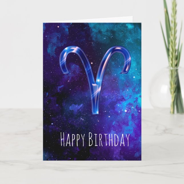 Cartão de Aniversário do Espaço Azul (Frente)