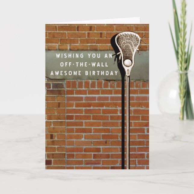 Cartão de aniversário do esporte Lacrosse (Frente)