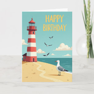 Cartão de Aniversário do Farol Costeiro