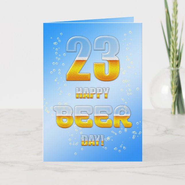 Cartão de aniversário do Feliz Dia da Cerveja 23 (Frente)