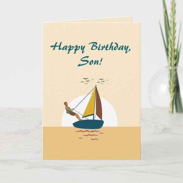 CARTÃO DE ANIVERSÁRIO DO FILHO DE SAILING (Frente)