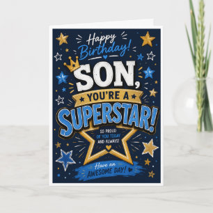 Cartão de Aniversário do Filho Superestrela