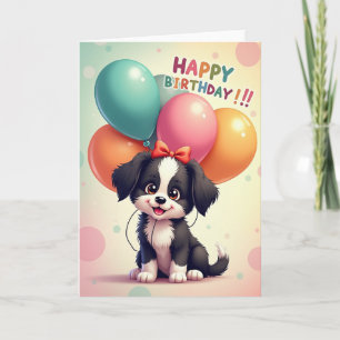 Cartão de Aniversário do Filhote de Cachorro