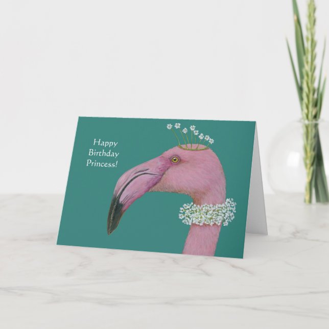 Cartão de aniversário do Flamingo (Frente)