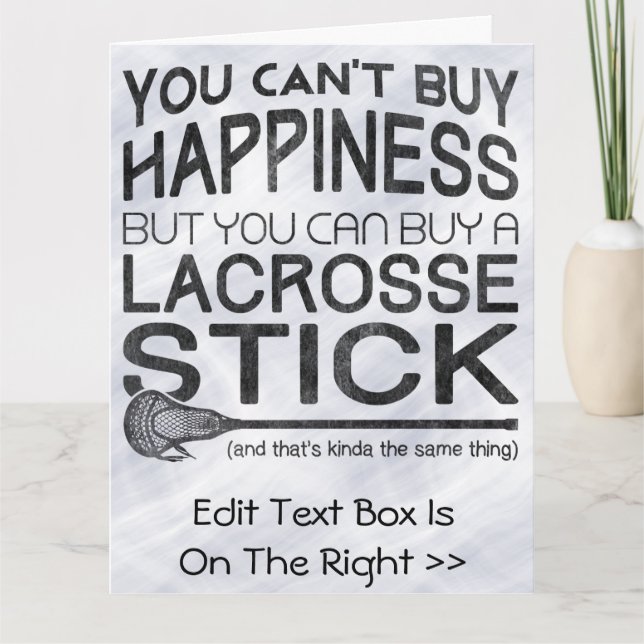 Cartão de Aniversário do Funny Lacrosse (Frente)