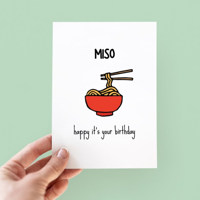 Cartão de Aniversário do Funny Miso Ramen Pun (Criador carregado)