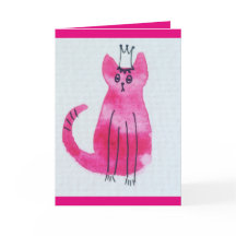 Cartão de Aniversário do Gatinho Princesa Rosa