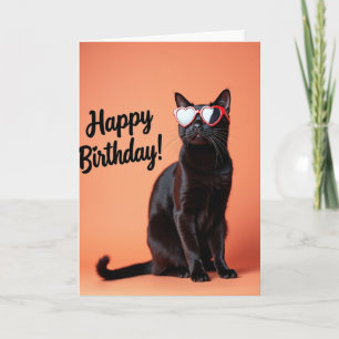 Cartão de Aniversário do Gato Apricot Specs