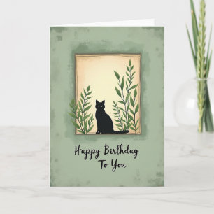 Cartão de Aniversário do Gato Místico Doce