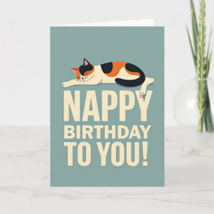 Cartão de Aniversário do Gato Sonhador