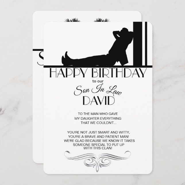 Cartão de Aniversário do Genro (Frente/Verso)