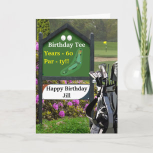 Cartão de Aniversário do Golf 60º - 'Aniversário T