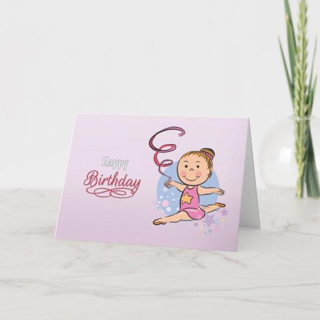 Cartão de Aniversário do Gymnast Rítmico de Rapari (Frente)