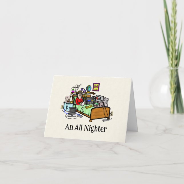 Cartão de Aniversário do Ham Radio All-Noite (Frente)