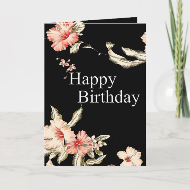 Cartão de Aniversário do Hibiscus (Frente)