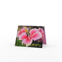 Cartão de Aniversário do Hibiscus Rosa